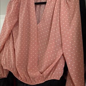 Elodie Blush Heart Print Blouse